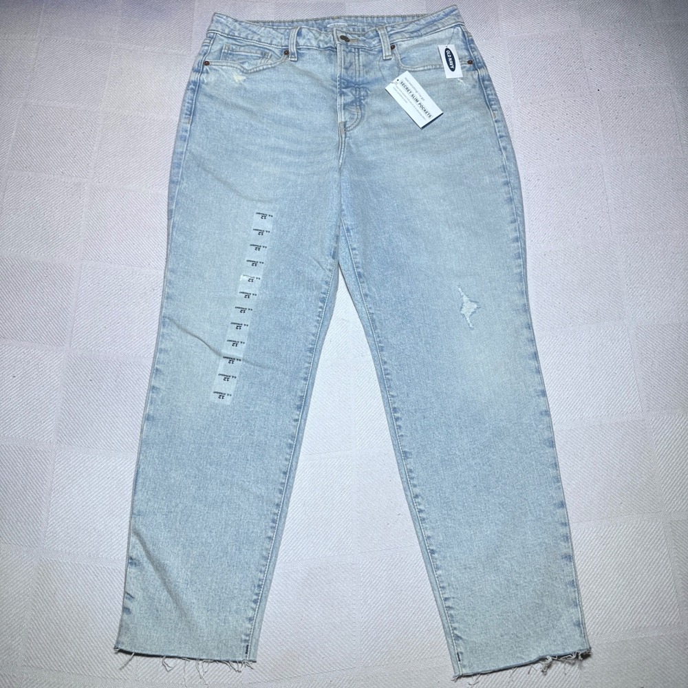 NEW Old Navy OG Straight Jean Size 12 High Rise Secret-Slim Pocket Blue Lavender